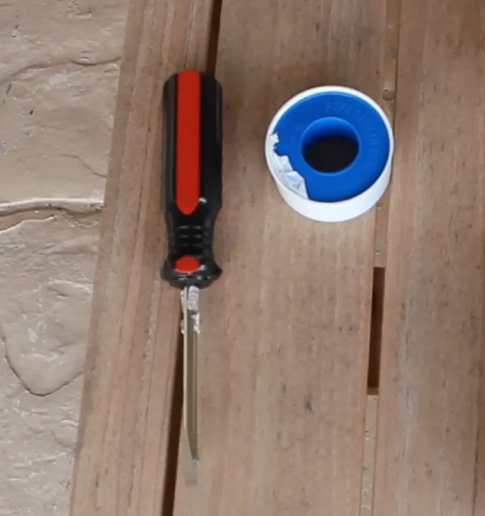 Screwdriver and Teflon tape
